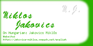 miklos jakovics business card