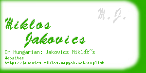 miklos jakovics business card